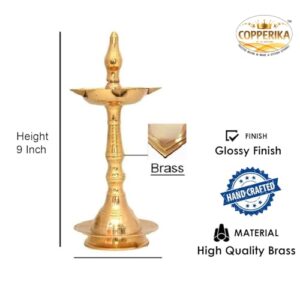 Copperika Premium Brass Diya Kerala Sama... - Image 3
