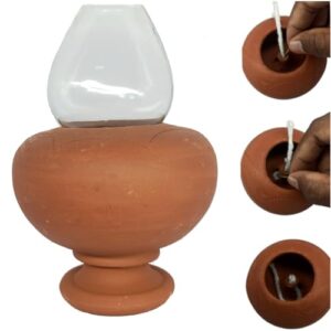 Chimney lamp Big | Terracotta Clay Glass... - Image 3