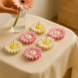 SERAAF 8Pcs Daisy Flower Floating Candles for... - Image 5