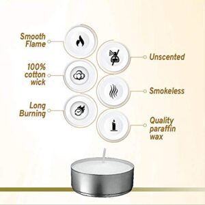 L'ner Tea Light Candles – Set of 100 Unscente... - Image 5