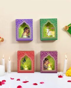 CraftVatika Jharokha Diyas Set of 6 with LED ... - Image 8