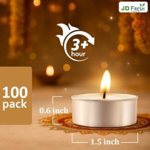 JD Fresh 100 Pieces Tealight Candles for Diwa... - Image 3