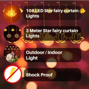 One94Store Lotus Curtain Lights 3 Meter 108 W... - Image 5