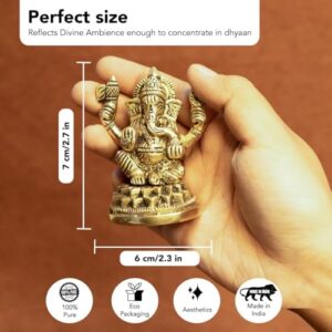 Pure Brass Ganesh Lakshmi Idol | Pital G... - Image 3
