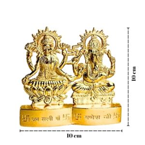 Girdhari Brass Ganesh Lakshmi Idol | Pit... - Image 3