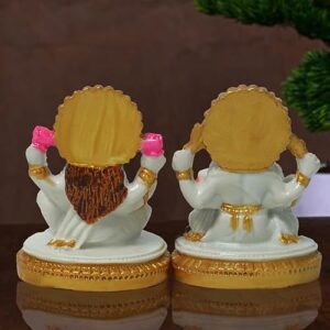 Hand Painted Cultured White Marble Laksh... - Image 6