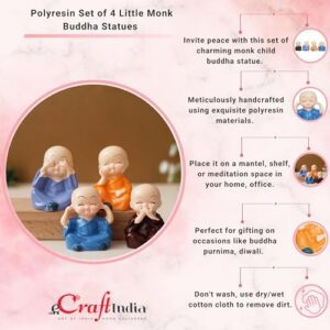 eCraftIndia Resin Set of 4 Little Monk B... - Image 6
