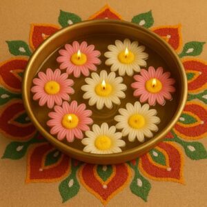 SERAAF 8Pcs Daisy Flower Floating Candles for... - Image 2