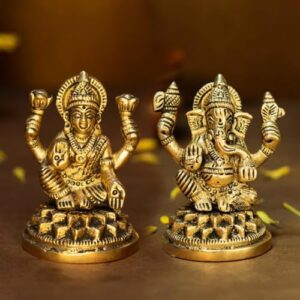 Pure Brass Ganesh Lakshmi Idol | Pital G... - Image 2
