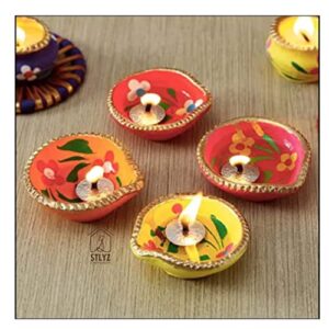STLYZ Colourful Handmade Diyas for Diwal... - Image 5