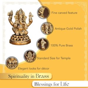 Pure Brass Ganesh Lakshmi Idol | Pital G... - Image 5