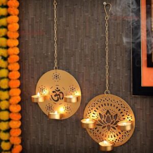 TIED RIBBONS Metal Wall Hanging Tealight Cand... - Image 3