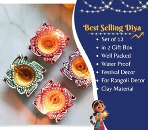 Indian Karigar 12 Diya for Diwali Diyas ... - Image 6