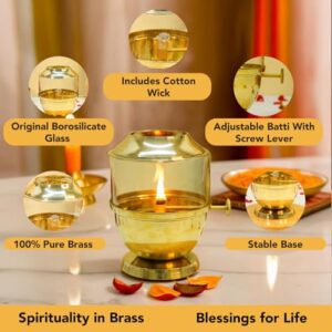 Ekhasa 100% Pure Brass Akhand Jyot Diya ... - Image 4