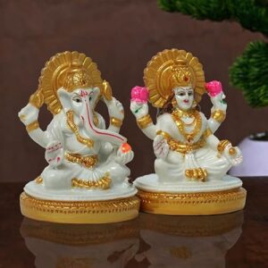 Hand Painted Cultured White Marble Laksh... - Image 3