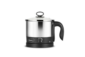 Pigeon Kessel Multipurpose Kettle (12173) 1.2 litres with Stainless Steel Body, used for boiling Water and milk, Tea, Coffee, Oats, Noodles, Soup etc. 600 Watt (Black & Silver) - Image 2