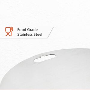 Herrlich Homes Round Stainless Steel Chopping Board for Kitchen | Free 2 Steel Straw | for Cutting Vegetables, Meat, Fish, Fruits | Unbreakable & Durable | Large | 30.5 cm Diameter - Image 6