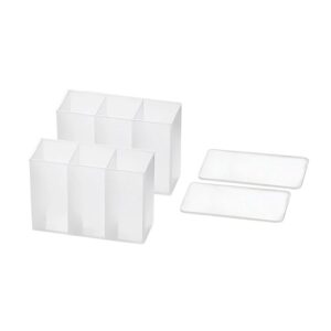 MosQuick Plastic 2Pc 3Grid Each Multifunctional Wall Mounted Storage Box - Cosmetic Organizer, Jewellery Makeup Small Object, Toothbrush Holder, Lipstick And Nail Paint Cosmetics, Transparent - Image 9