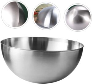 Alark Metal Bowls for Kitchen Large Capacity 1.5 L Mixing Bowl Egg, Salad, Noodle Kitchen Baking Accessories Bowl and Cooked Curries, Stir-Fries Tri-Ply Multifunctional Round Bottom Bowl [23x23x10CM] - Image 2