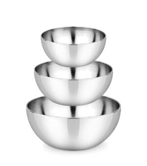 Karfe Stainless Steel Decorative Salad Bowl Set –Pack of 3 Durable and Elegant Multipurpose Bowls for Serving, Mixing, and Presenting Salads, Fruits, and More. - Image 2