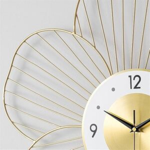 Zintex Golden Flower Iron Hanging Metal Wall Clock, Stylish Decorative Piece for Living Room, Bedroom, and Home Decor - Pack of 1 (Flower) - Image 5