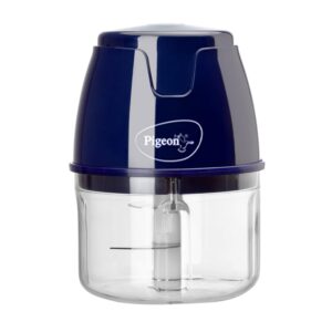 Pigeon Zoom Electric Chopper 250 ml, Portable with 3 Stainless Steel Blades for Effortlessly Chopping Vegetables and Fruits - Blue - Image 2