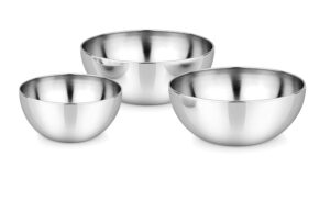 Karfe Stainless Steel Decorative Salad Bowl Set –Pack of 3 Durable and Elegant Multipurpose Bowls for Serving, Mixing, and Presenting Salads, Fruits, and More. - Image 4