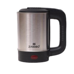 Zanibo | Since 1997 | 0.5 Litre Electric Kettle for Hot Water, Stainless Steel with Auto/Manual Thermostat Protection, Double Layered Cool Touch, Half Litre Cordless Kettle for Tea & Coffe | Silver - Image 2