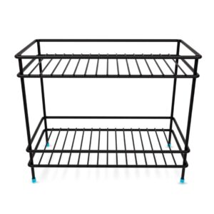 Rellon industries 2-Tier Kitchen Rack, Spice Rack for Kitchen, Shelf Rack Kitchen Pantry Jars Storage Organizer Multi Porpuse Storage Organizer, Kitchen Racks and Shelves Rack (BLACK 2) - Image 5