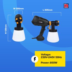 Nippon Paint Walls & Metal Surfaces Paint-Spray Gun|| Heavy Duty|| 850 W || 1000ml Container || (Yellow & Black) - Image 7