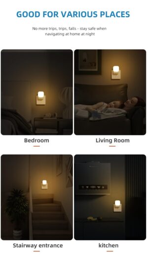 Blackt Electrotech (Bt81S Plugin Night Light, Motion Sensor With Adjustable Brightness 3 Lighting Mode And Auto/On/Off For Children, Bedroom, Hallway Light Warm White (Pack 2) - Led - Image 5