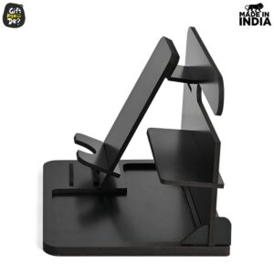 GKD Desk Organizer & Docking Station (6 in 1) with Mobile Stand Gift for Him Gift for Husband Gift for Brother Table Organizer (Black) (Eco Friendly) - Image 6