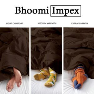 Bhoomi Impex Comforter Double Bed - Heavy Winter Comforter Double Bed Blanket | Quilt | Duvets | Light Weight - 300 GSM, Soft and Warm Winter Comforter Chocolate Color - Image 7