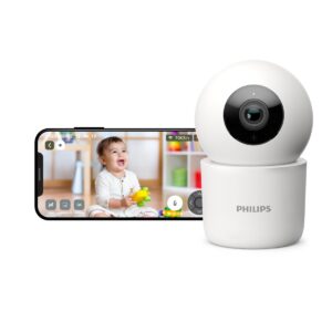 PHILIPS 3MP Wi-Fi Indoor 360 Degree Security Camera | CCTV for Home | 2K(1296p) Resolution, Pan Tilt Zoom, 2-Way Talk, Motion & Sound Detection | HSP3500 White - Image 2