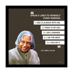 ADROS Wood, Acrylic Motivational Quotes/Great Saying By Indian Legends Photo Frame With Poster For Office Wall, Study Room, Workplace, Restaurant (Dr. A P J Abdul Kalam-2) - Image 2