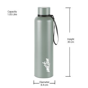 Milton Aura 1000 Thermosteel Bottle, 1050 ml Water Bottles, 24 Hours Hot and Cold, Easy to Carry, Easy Grip, Rust Proof, Tea, Coffee, Office, Travel Bottle, Grey - Image 7