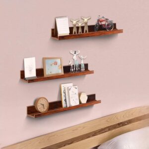 Dime Store Floating Shelf Wall Mount Wall Shelves Storage Shelf for Living Room Bedroom for Home Decor Items (Standard, Brown) - Image 4