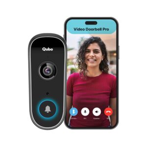 Qubo Smart WiFi Video Doorbell Pro 2K from Hero Group | Instant Phone Visitor Video Call | Intruder Alarm | 3MP 1296P Resolution | 2-Way Talk | Alexa & OK Google | Plug and Play Chime | 2024 Launch - Image 2