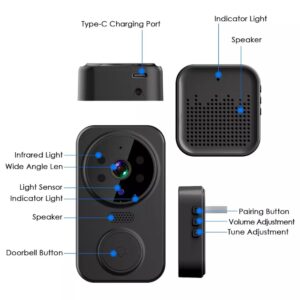 Drumstone 𝐖𝐢𝐭𝐡 𝟏𝟓 𝐘𝐄𝐀𝐑𝐒 𝐖𝐀𝐑𝐑𝐀𝐍𝐓𝐘 Wireless WiFi Video Doorbell Camera with Indoor Chime|HD Resolution & Real-Time Two-Way Audio|Smart Security Doorbell|Best Gift for Home Safety - Image 4