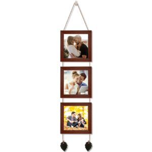 Art Street Photo Frame For Wall Set Wall Hanging Picture, Photo Frame For Home and Office Decoration (Set of 3, 5x5 Inch - Brown) - Image 2