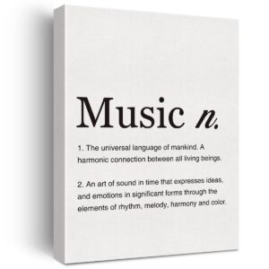 Music Definition Print Canvas Wall Art Home Office Decor Modern Minimalist Painting 12x15 Canvas Music Poster Framed Ready to Hang Artwork Musician Gift - Image 2