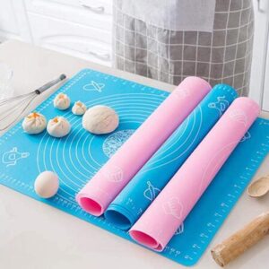 RUCON® Silicone Baking Mat Roti mat Silicone Chapati Atta Kneading Mat Non-Stick Fondant Rolling Mat Stretchable for Kitchen Roti Chapati Cake –Blue (Baking Mat 50 * 40 cm) - Image 3