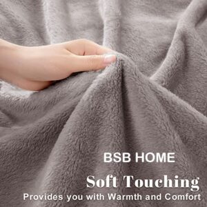 BSB HOME® Mink Blanket for Double Bed 1.9 kg Blanket | Ultrasoft & Lightweight Solid Blanket for Winter & Mild Winter Sofa, Couch - Double, 90x88 inches - 1.9 kg | Grey & Silver - Image 4