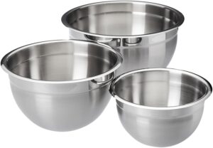 Karfe Premium Stainless Steel Mixing Bowl Set – 3 Sizes (14/16/18 cm) – Heavy-Duty German TT Design, Ultra-Durable & Rust-Resistant – 3-Piece Set for Cooking, Baking, and Meal Prep, Silver - Image 2