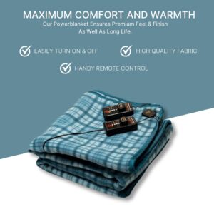 Power Blanket Electric Blanket Warmer, Heating Double Bed 5ft X 5ft, Fleece Material, 3 Heat Settings, Waterproof & Shockproof, LED Display, Auto Cut-Off for Safety - Image 4