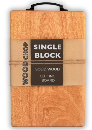 Wood Chop Anti-Bacterial Single Solid BlockWooden Chopping - Mango Wood Cutting Board with Metal Handel (15 x 9 x 1 Inches, Large) - Image 2