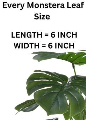 Dekorly Plastic Artificial Palm Plants Leaves Faux Turtle Leaf Fake Monstera Tropical Large Palm Tree Leaves Outdoor Leaf Decorations | 26Inch Plants with Blackpot (Green) - Image 5