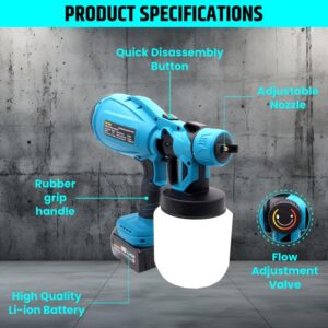 TOMAHAWK® Cordless Paint Sprayer CPS-2000 | 21V Battery-Powered Sprayer | Lightweight & Ergonomic | 800ml Cup Capacity | Ideal for Walls, Doors & Fences - Image 3