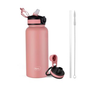 Pigeon by Stovekraft Rush Thermos Stainless Steel Sipper Flask 1000ml with Straw,Cleaner and Additional Screw Cap| 24 Hours Hot and Cold|Ideal Usage for Office Men/Women|School/College|Travel|Pink - Image 2