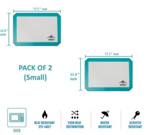 DOCOSS Silicone Non Stick Oven Baking Mat, Silicon Baking Sheet,Pack of 2 (15.5" x 11.5 "Inch)(Turquoise) - Image 5